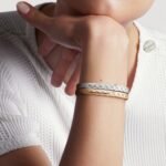 ELSIE LOVE Coco Crush Bracelet · 18K Gold Plated V Gold · Quilted Engraving with Zirconia · Elegant Women’s Bangle - Image 8
