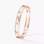 ELSIE LOVE Move Romane Bracelet Women 18K Gold Plated V Gold Zirconia PVD 5x Layered Double Band Bangle - Image 8