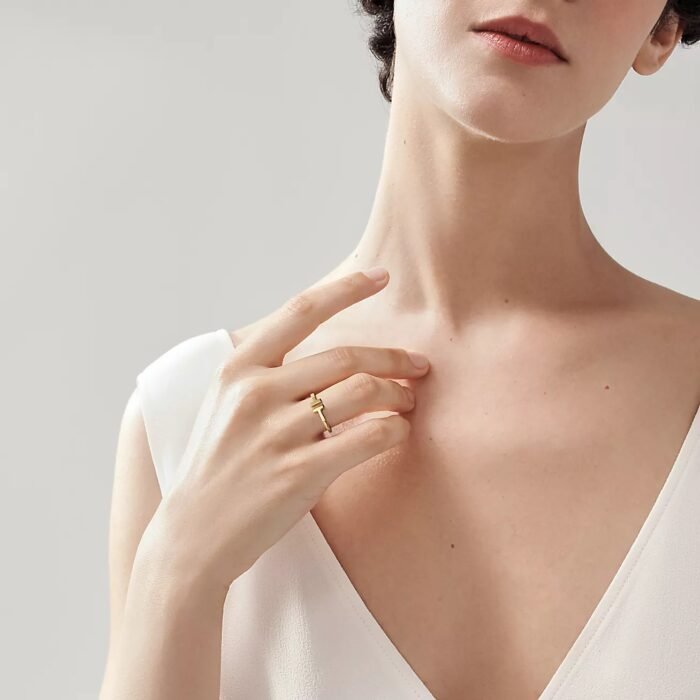 ELSIE LOVE T Ring Women 925 Silver 18K Gold Plated PVD 5x Layered Minimalist Open Band - Image 4