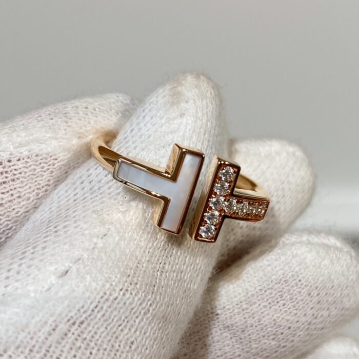 ELSIE LOVE T Ring Women 925 Silver 18K Rose Gold Plated Zirconia PVD 5x Layered Open Band - Image 8