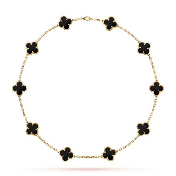 ELSIE LOVE Clover Leaf Necklace · 18K Gold Plated 925 Silver · Multiple Motifs · Mother-of-Pearl / Onyx / Carnelian / Malachite / Blue Agate - Image 7