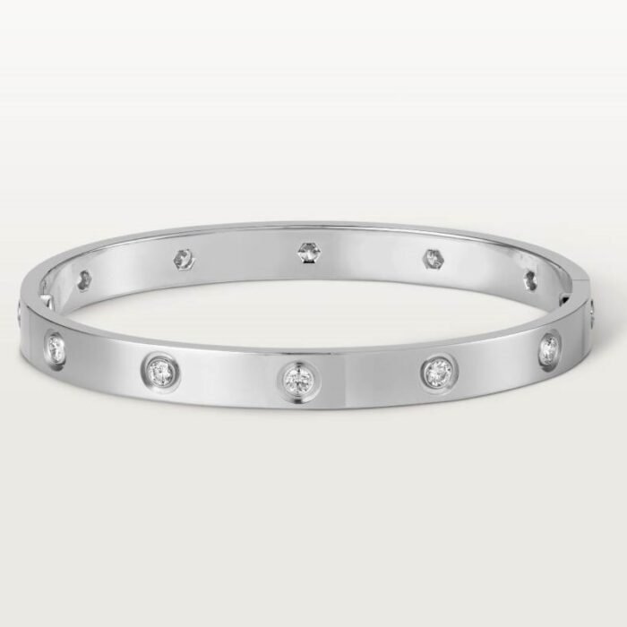 ELSIE LOVE Screw Bangle Bracelet Women 18K Gold Plated V Gold PVD 5x Layered Zirconia Classic Design 0.24in - Image 32
