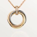 ELSIE LOVE Trinity Circle Pendant Necklace for Women, 18K Gold Plated V Gold, PVD Layered, Cubic Zircon - Image 8
