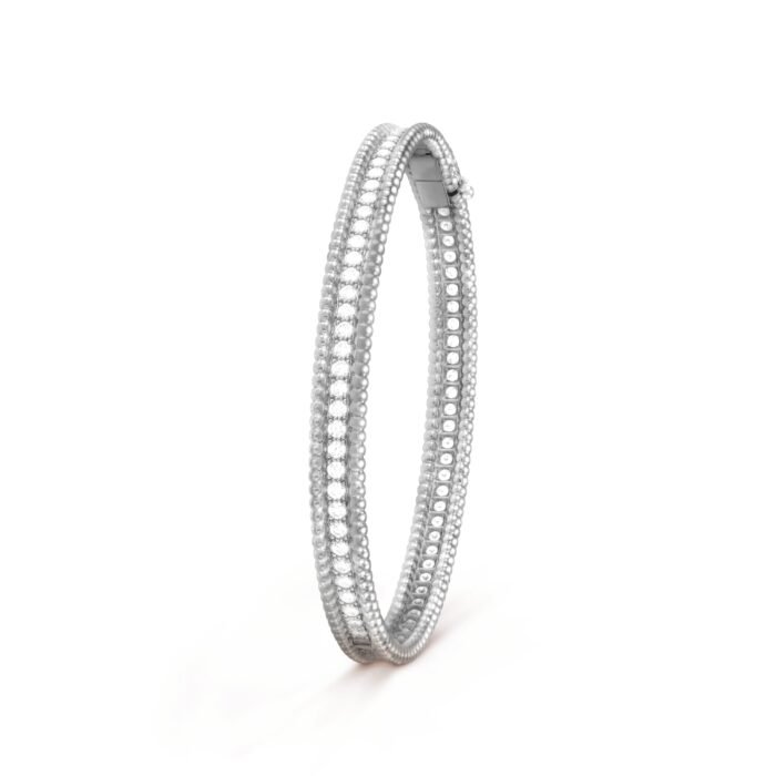ELSIE LOVE Perlee Bangle Bracelet for Women, 18K Gold Plated V Gold, Cubic Zircon - Image 8