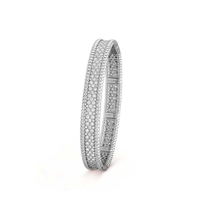 ELSIE LOVE Perlee Bangle Bracelet for Women, 18K Gold Plated V Gold, Cubic Zircon - Image 8