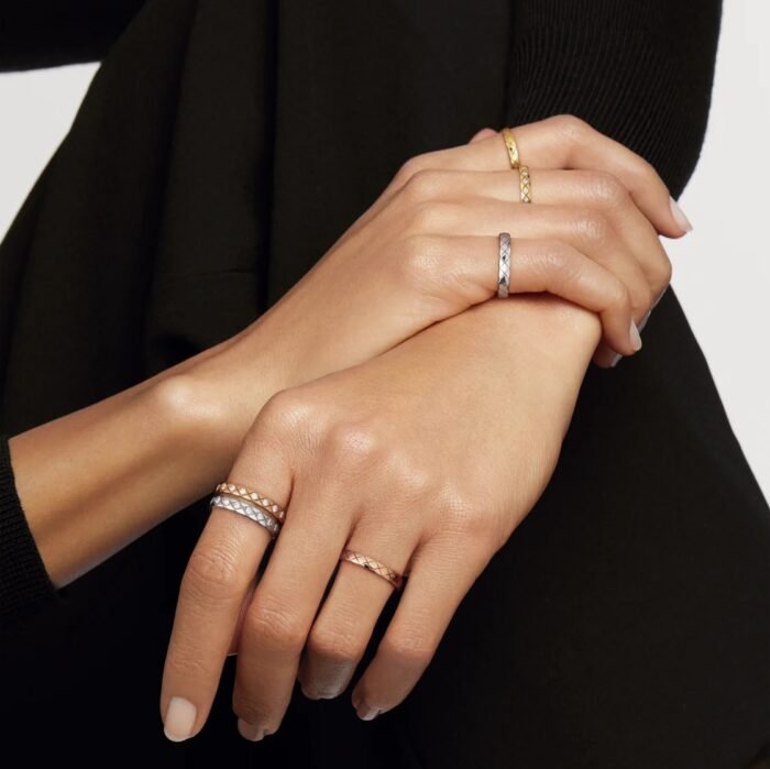 ELSIE LOVE Coco Crush Ring Women 18K Gold Plated 925 Silver Zirconia Ring PVD 5x Layered Fashion Band - Image 7
