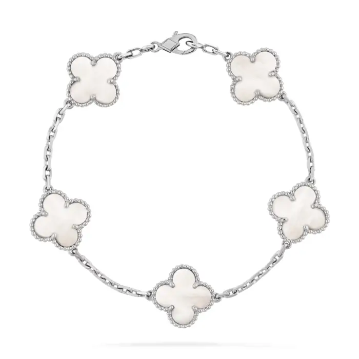 ELSIE LOVE Clover Leaf Bracelet ,925 Silver, 18k Gold Plated - Image 2