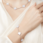 ELSIE LOVE Clover Leaf Bracelet ,925 Silver, 18k Gold Plated - Image 3