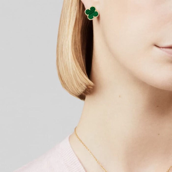 ELSIE LOVE Clover Leaf Earrings · 18K Gold Plated 925 Silver · White Mother-of-Pearl / Black Onyx / Red Carnelian / Green Malachite - Image 8