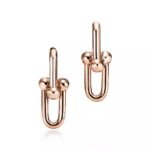 ELSIE LOVE Link Earrings | V Gold 18K Gold Plated Minimalist Hoop - Image 9