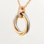 ELSIE LOVE Trinity Circle Pendant Necklace for Women, 18K Gold Plated V Gold, PVD Layered, Cubic Zircon - Image 9
