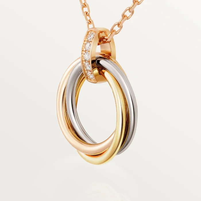 ELSIE LOVE Trinity Circle Pendant Necklace for Women, 18K Gold Plated V Gold, PVD Layered, Cubic Zircon - Image 9