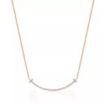 ELSIE LOVE Smile Pendant with Zirconia Small | V Gold 18K Gold Plated Minimalist Necklace - Image 8