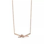 ELSIE LOVE Knot Pendant with Zirconia | V Gold 18K Gold Plated Adjustable Minimalist Necklace - Image 9