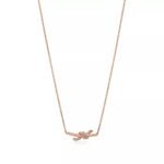 ELSIE LOVE Small Knot Pendant with Zirconia | V Gold 18K Gold Plated Adjustable Minimalist Necklace - Image 6
