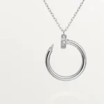 ELSIE LOVE Nail Circle Pendant Necklace for Women, 18K Gold Plated V Gold, PVD Layered, Cubic Zircon - Image 9