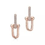 ELSIE LOVE Link Earrings with Zirconia | V Gold 18K Gold Plated | 1.5" Fashion Earrings - Image 9