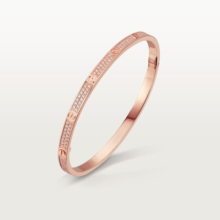 ELSIE LOVE Cubic Zircon Paved Screw Bangle | V Gold 18K Gold Plated with PVD Technology - Image 7