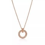 ELSIE LOVE T1 Circle Pendant Necklace, 18K Gold Plated with Zirconia, Adjustable 16-18 Inch Chain - Image 9