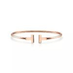 ELSIE LOVE T Bracelet 18K Gold Plated Minimalist Open Cuff - Image 9