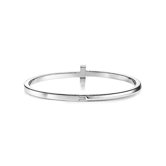 ELSIE LOVE T1 Narrow Hinged Bangle for Women, 18K Gold Plated V Gold Medium Bracelet - Image 9