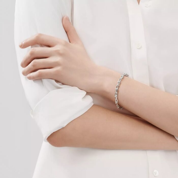 ELSIE LOVE Small Link Bracelet for Women, 18K Gold Plated, V Gold, PVD 5x Layered, Fits Medium Wrist - Image 10