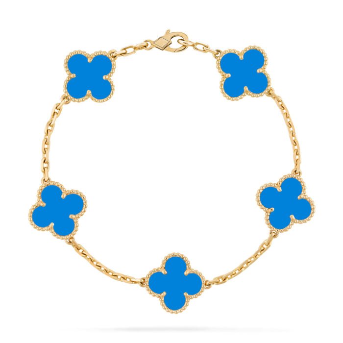 ELSIE LOVE Clover Leaf Bracelet ,925 Silver, 18k Gold Plated - Image 33