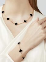 ELSIE LOVE Clover Leaf Necklace · 18K Gold Plated 925 Silver · Multiple Motifs · Mother-of-Pearl / Onyx / Carnelian / Malachite / Blue Agate - Image 8