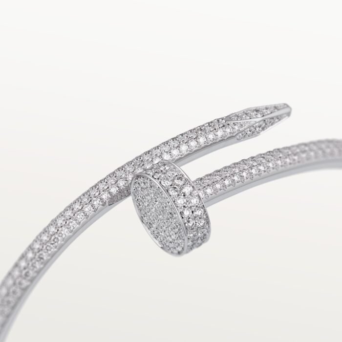 ELSIE LOVE Nail Bangle with Cubic Zirconia · 18K Gold / Rose Gold / Silver Plated · 3.5mm Open Bracelet - Image 9