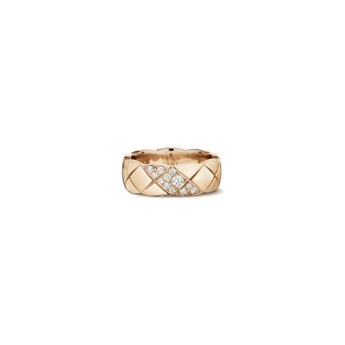 ELSIE LOVE Coco Crush Ring · 925 Sterling Silver 18K Gold Plated · Quilted Engraving with Zirconia · Elegant Women’s Fashion Ring - Image 9