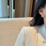 ELSIE LOVE Camélia Earrings Studs Women 18K Gold Plated V Gold Zirconia PVD 5x Layered Flower Jewelry - Image 9