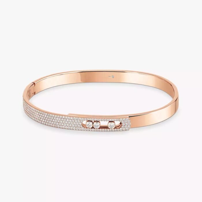 ELSIE LOVE Move Noa Bracelet Women 18K Gold Plated V Gold Zirconia PVD 5x Layered Bangle 4.5mm - Image 9