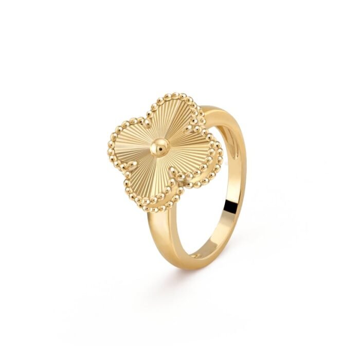 ELSIE LOVE Clover Leaf Ring,925 Silver, 18k Gold Plated - Image 10