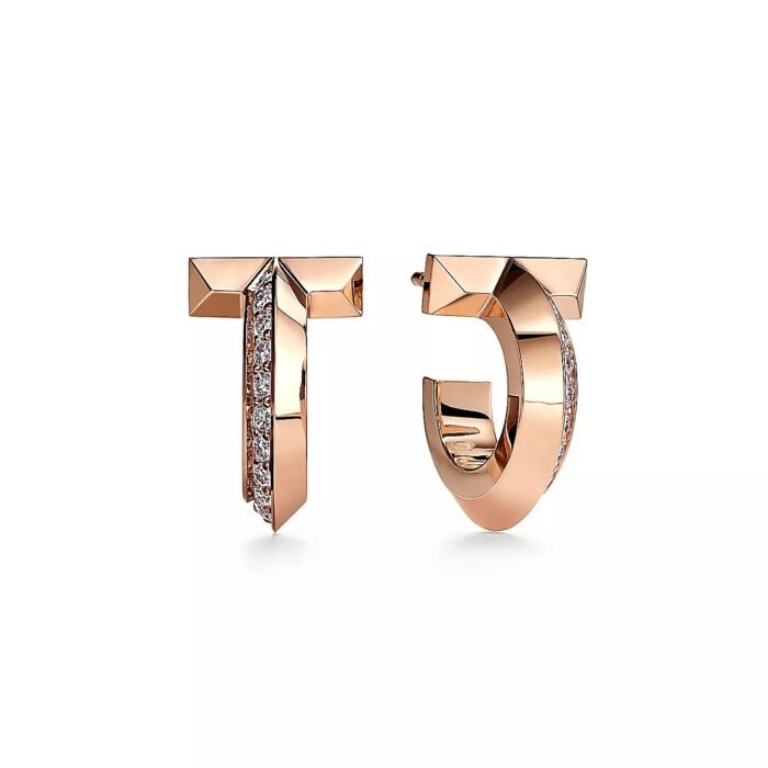 ELSIE LOVE T1 Hoop Earrings Extra Small with Zirconia | V Gold 18K Gold Plated Minimalist Hoops - Image 5