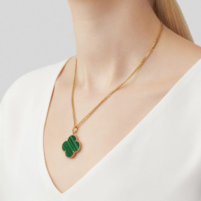 ELSIE LOVE Clover Pendant Necklace, Women’s Long Chain 925 Sterling Silver, 18K Gold Plated - Image 10