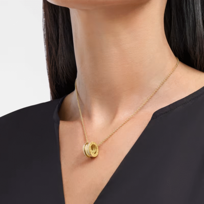 ELSIE LOVE B.zero1 Necklace 925 Silver 18K Gold Plated Edge Zircon - Image 3