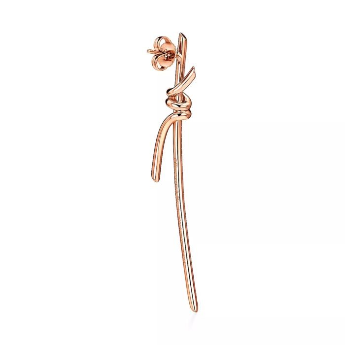 ELSIE LOVE Long Knot Earrings 18K Gold Plated Cubic Zirconia - Image 11