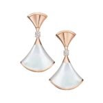 ELSIE LOVE Divas’Dream Earrings 925 Silver 18K Gold Plated Mother of Pearl / Red Agate / Green Agate