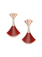 ELSIE LOVE Divas’Dream Earrings 925 Silver 18K Gold Plated Mother of Pearl / Red Agate / Green Agate - Image 9