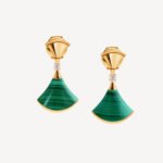 ELSIE LOVE Divas’Dream Earrings 925 Silver 18K Gold Plated Green Agate / Mother of Pearl - Image 3