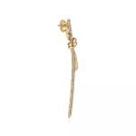 ELSIE LOVE Long Knot Earrings 18K Gold Plated Cubic Zirconia - Image 2