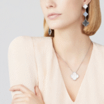 ELSIE LOVE Clover Earrings 925 Silver 18K Gold Plated Chalcedony & Mother of Pearl - Image 2
