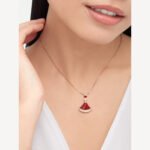 ELSIE LOVE Divas’Dream Necklace 925 Silver 18K Rose Gold Plated Red Agate - Image 3