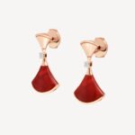 ELSIE LOVE Divas’Dream Earrings 925 Silver 18K Gold Plated Mother of Pearl / Red Agate / Green Agate - Image 11