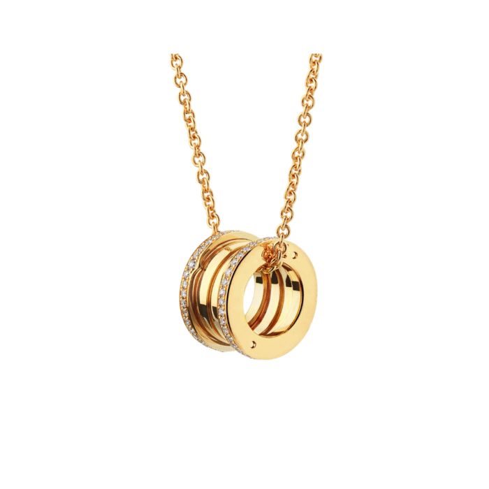 ELSIE LOVE B.zero1 Necklace 925 Silver 18K Gold Plated Edge Zircon - Image 1