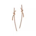 ELSIE LOVE Long Knot Earrings 18K Gold Plated Cubic Zirconia - Image 9